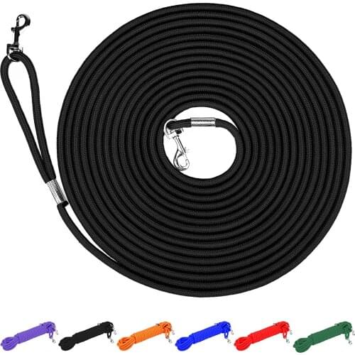 Hi Kiss Check Cord Large,Medium Small Dogs/Puppy Obedience Recall Training Agility Lead - 15ft 30ft 50ft Training Leash - Great