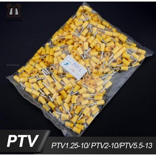 PTV5.5-(13 18) AWG 12-10 Pre Insulated Terminal Cable Wire Connectors Electrical Crimp Terminals Cold Pressed Terminals Pin