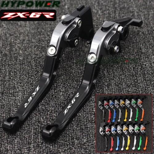 For Kawasaki ZX6R/636 ZX-6R 2007-2017 2016 2009 2010 2013 2014 2015 Black&Titanium CNC Adjustable Motorcycle Brake Clutch Lever