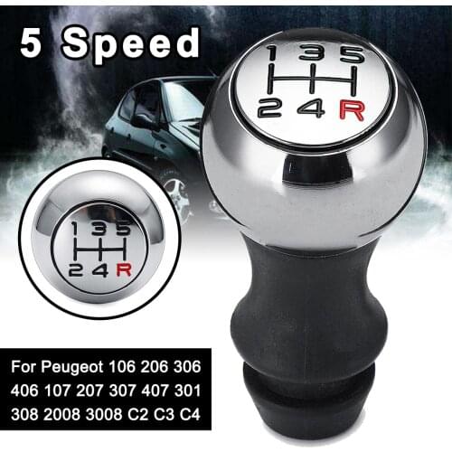 Lever Shifter Gear Gear Shift Knob Replacement Stick Aluminum For Peugeot 106 206 306 406 107 207 307 407 C2 C3 C4 Car 5 Speed
