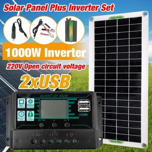 Solar Panels Starter System Kit 30W 220V High Efficiency Monocrystalline Module with Battery Charger Solar Inverter Motorcycle