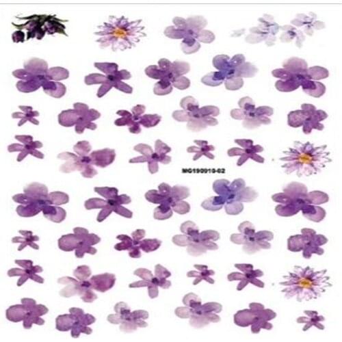 Big Size Large Version Nail Stickers Small Flowers Back Glue Paper Nail Decals