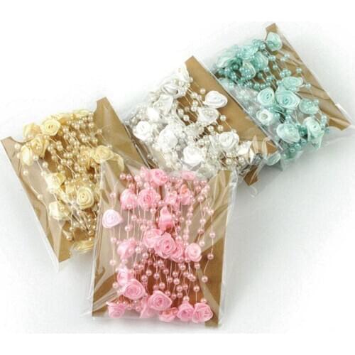 Wedding Decor 5 Meters Fishing Line Artificial Pearls Beads Chain Garlands Flowers Valentines Day Gift Decor Supplies