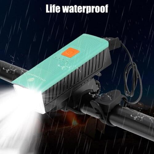 Bike Headlight Bicycle Night Light With 130 Decibels Horn USB Rechargeable 3 Light Modes Safty Cycling Accessories For Night