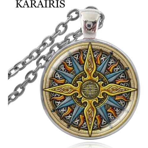 KARAIRIS Vintage Necklace Long Chain Glass Cabochon Pendant Necklaces Woman Man Fashion Jewelry Friendship Gifts