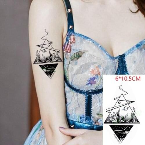 Waterproof Temporary Tattoo Sticker ins Planet triangle universe cool Body Art flash tatoo fake tatto for Women Men