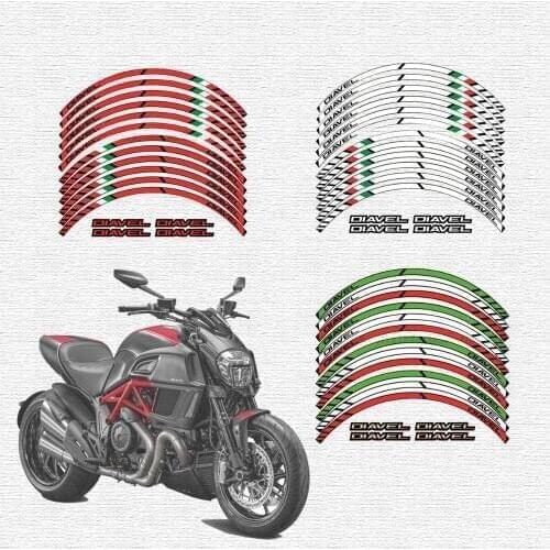 High quality motorcycle wheel decals waterproof Reflective stickers rim stripes For DUCATI DIAVEL DUCATIDIAVEL