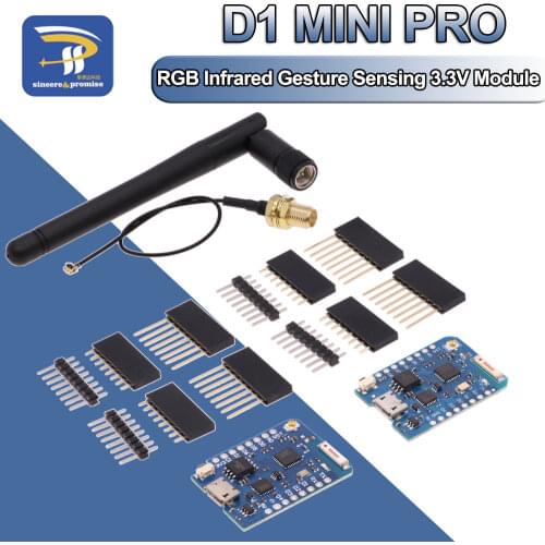 WeMos D1 Mini Pro V3.0 NodeMcu 4MB/16MB bytes Lua WIFI Internet of Things Development board based ESP8266 CH340G Nodemcu V2