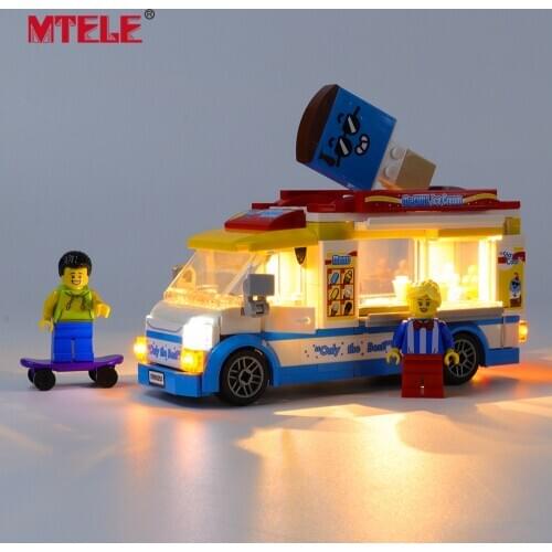 MTELE Brand LED Light Up Kit For City Series Ice-Cream Truck Toys Compatible With 60253