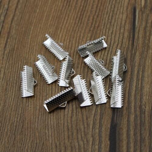 1bag Crimp Beads Clasps Cord End Clips String Ribbon Leather Clip Foldover Necklace Bracelet Connectors For DIY Jewelry Making