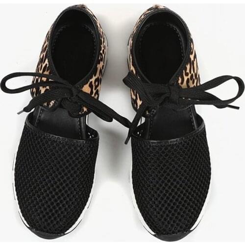 Women Breathable Sneakers Zipper Platform Trainers Casual Lace-Up Mesh Shoes Fashion Hollow Walking Sneakers