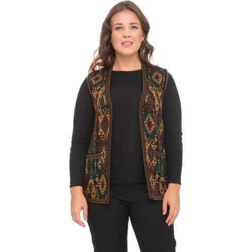 Sweaters for Women Open Front Vest Ladies Casual Knitted Cardigan Blazer Top Dress Clothes for Outwear Traditional Geometric