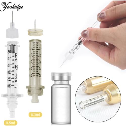 1PC 0.3/0.5ml Disposable Sterile Ampoule Head Needle for High Pressure Hyaluronic Pen Lips Injection Tattoo Tip Hyaluron Gun