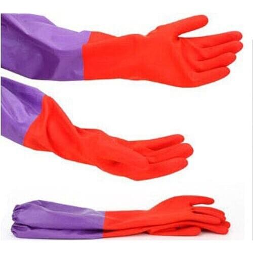 1PC Glove Dishes Cleaning Wash Rubber Long WFEU Kitchen Sleeve Waterproof Latex
