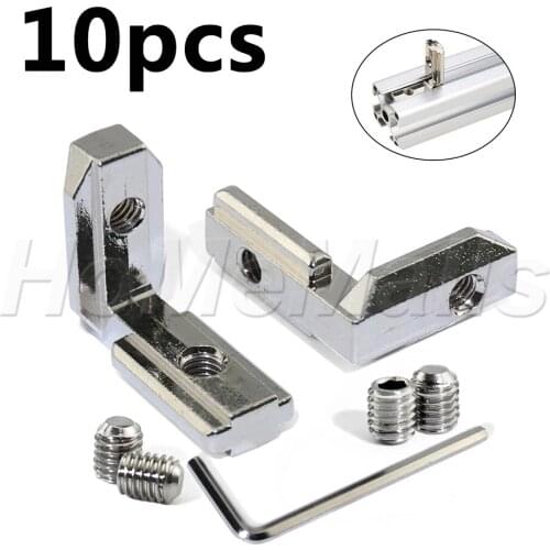 10pcs Inner Joint Corner Bracket L Shape Connector Fastener With Screw and Wrench For Aluminum Profile 2020s 3030s 4040s 4545s