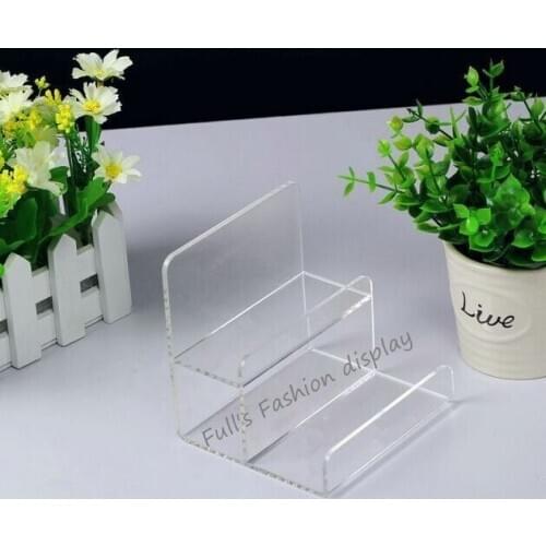 2pcs Two-layer high quality clear acrylic wallet display holder cell phone jewelry purse display rack stand free shipping
