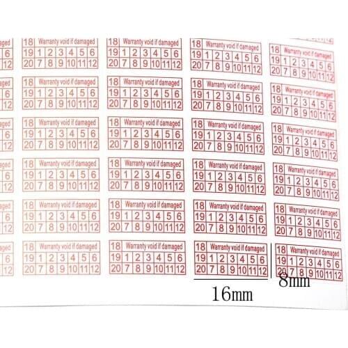 200pcs Year Red Color Rectangle Shape Fragile Label Warranty Void If Removed Sticker