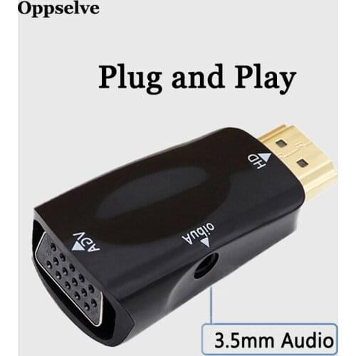 3 in 1 Ultra-Mini HDMI-compatible to VGA Adapter HD 1080P Audio Cable Converter With 3.5 Jack For PC Laptop TV Box Projector