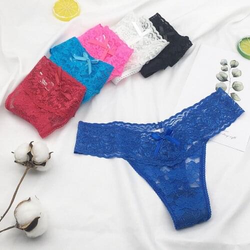 6 Pcs / Lot New Arrival 2021 Sexy Lace G String Women Thong Panties M L XL XXL 7396