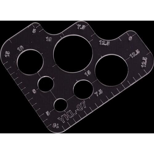 Acrylic Rounded Ruler R Rules DIY Supply Tool Full Size Template For Handmade Leather Style Pattern Drawing Ruler