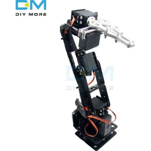 Aluminium Robot 6 DOF Arm Claw Mount Kit Mechanical Robotic Arm Clamp Claw Mount Electronice kit for Arduino DIY Robot Parts