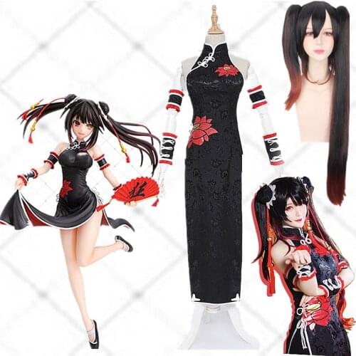 Anime Date A Bullet Tokisaki Kurumi Cheongsam Women Sexy Cosplay Costume Female Cute Nightmare Dress Halloween Uniforms