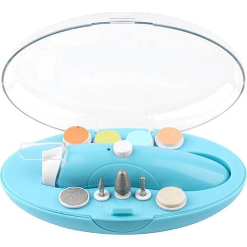 ABS Baby Nail Grinders Powered By 250mah Built-In Battery Electric Baby Nail Trimmers Adorable Manicure Set 11pcs Accessories
