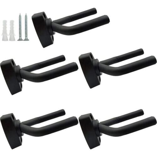 Black Guitar Hanger Hook Holder Wall Mount Display with Screws Fits Most Guitars