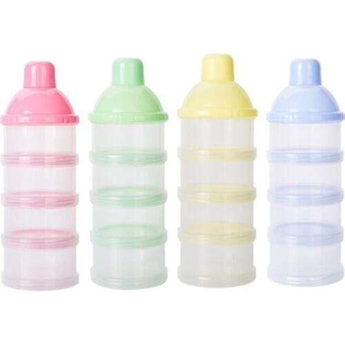 Childrens portable detachable four-layer milk powder box storage large-capacity packaged sealed milk powder box