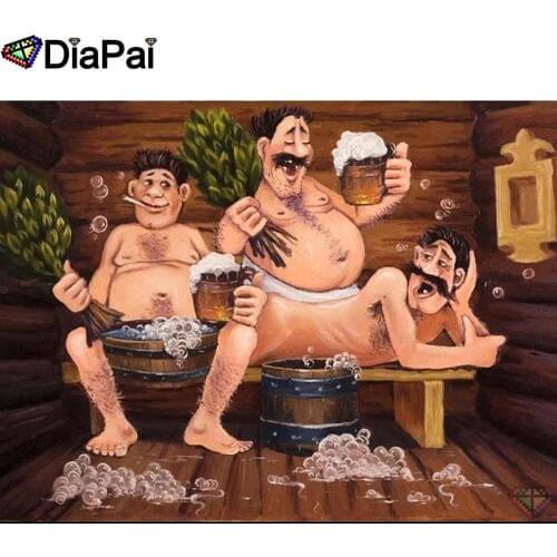 DIAPAI 5D DIY Diamond Painting 100% Full Square/Round Drill "Cartoon man beer" Diamond Embroidery Cross Stitch 3D Decor A00569