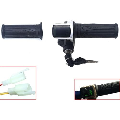 24V 36V 48V electric bicycle twist throttle accelerator gas with LCD display and key lock for electric bike/scooter e-bike parts