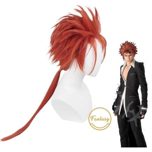 Final Fantasy FF VII 7 Remake Reno Chestnut Red Long Heat Resistant Cosplay Synthetic Hair + Free Wig Cap