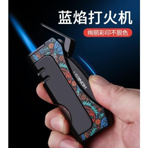 Torch Turbo Jet Cigar Lighter Big Flame Cigar Refillable Gas Pipe Lighter Windproof Metal Spray Gun Cigarette Lighter Mens Gift