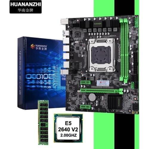 HUANANZHI X79-6M M-ATX Motherboard with HI-SPEED Dual M.2 NVMe SSD Slot CPU Intel E5 2640 V2 Big Brand Memory 8G REG ECC
