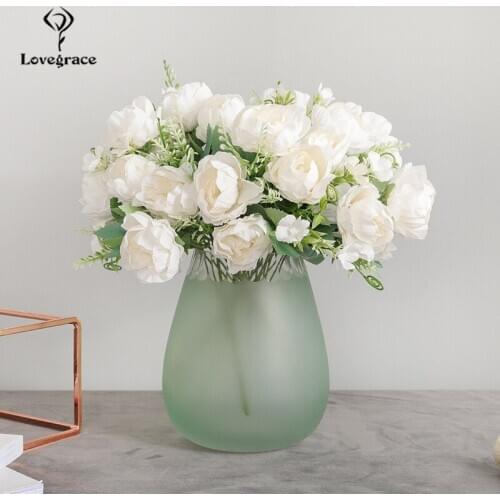 7 Heads/Bouquet Silk Peony Bouquet DIY Artificial Flowers Peonies Wedding Bridal Bouquet Party Home Christmas Decor Peony Flores