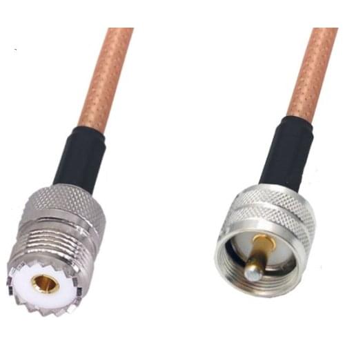 UHF Male To UHF PL259 Female RG400 Cable Double Shielded Copper Braid Coax Low Loss Jumper Cable 50ohm