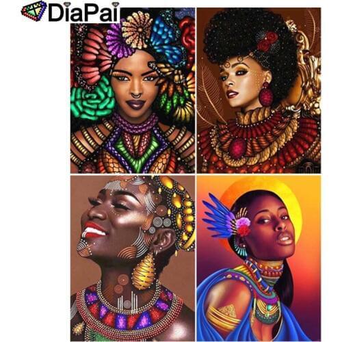 DIAPAI 5D DIY Diamond Painting 100% Full Square/Round Drill "African beauty" 3D Embroidery Cross Stitch Home Decor