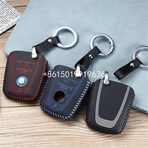 Leather key cover for bmw i3 i8 2013 2016 2017 2018 Car Key bag case wallet holder