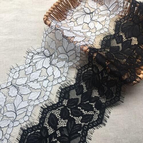 3yards/lot 15cm Width Mesh Eyelash Embroidered Lace Ribbon Sewing Applique Lace Trims Tape Wedding Party Decor Craft