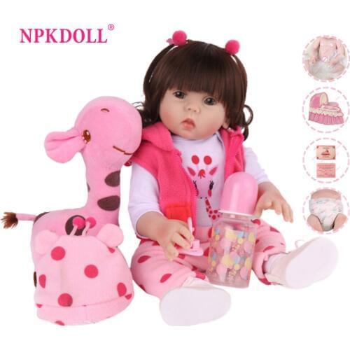 NPKDOLL Reborn Baby Dolls 18 Inch Soft Full Body Vinyl Fun Educational Toys Adorable Birthday Gift Dolls For Kids