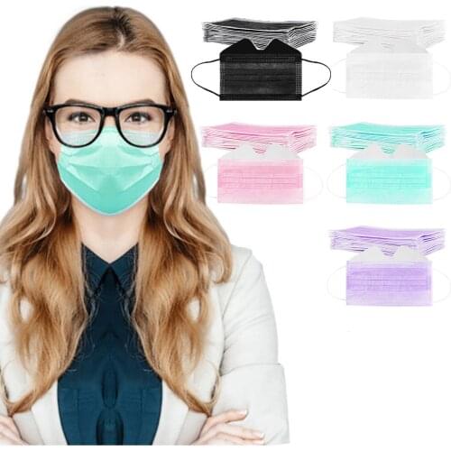 50pcs Anti-fog Masks For Adult Disposable Masks Mascararillas Mondkapjes Non-woven 3-ply Disposable Face Mask Halloween Cosplay