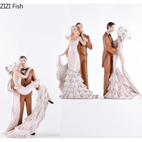 Dreamy Wedding Statue Ornaments Newlyweds Statue Resin Figurine Wedding Souvenir Decor Portrait Home Decoration Accessories
