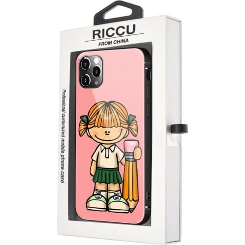 Lovely ghost student melonheadz kids Phone Cases Glow Luminous Glass For iPhone 11 12 Pro XR XS MAX 8 X 7 6S Plus 12Mini cover