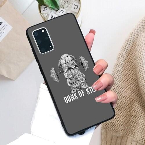 For Samsung Galaxy Buns of Steel (Dark) Soft TPU Black Border Samsung Galaxy Case