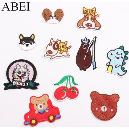 10pcs Iron On Cartoon Animal Stickers DIY Jeans Backpack Pants Shirts Appliques Sewing Patches Garments Accessories Badge Patch