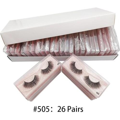 Wholesale 3d natural false eyelashes thick and soft mink eyelashes 26 pairs set
