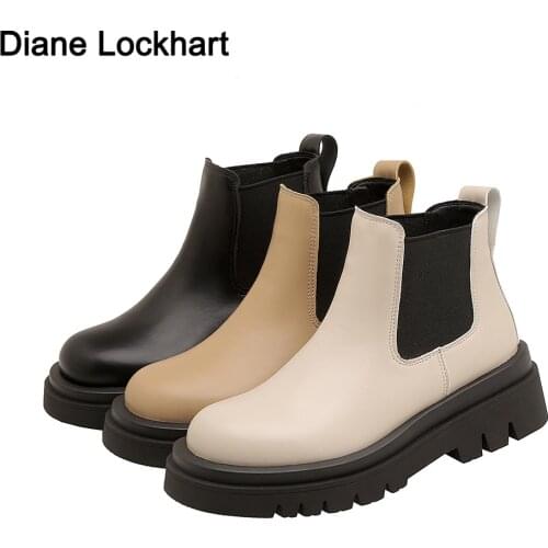 2021 New Chelsea Boots Women Ankle Boots Chunky Winter Shoes Platform Ankle Boots Slip On Chunky Heel Boot Brand Designer Botas