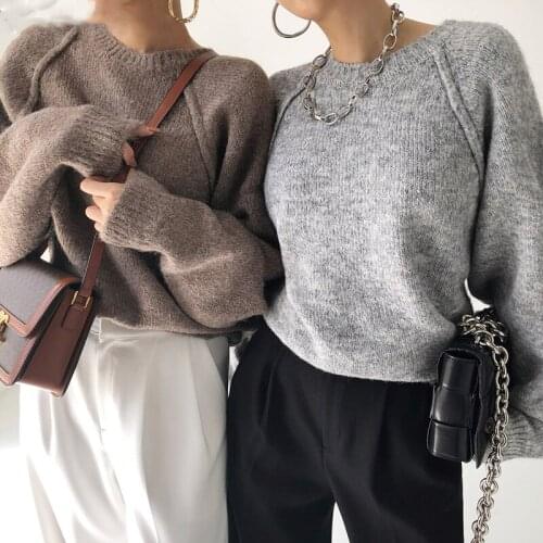 New 2021 Autumn Winter Women Sweater Knitted Oversize Wild Fashionable Warm Vintage Femininas Pullovers Tops SW921