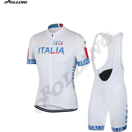 New CLASSICAL Italia White Pro Team Cycling Set Customized Road Mountain Race OROLLING