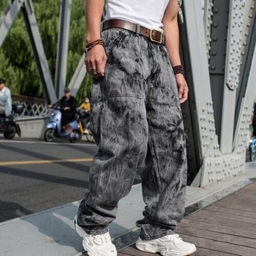 New Autumn Winter Style Hip Hop Baggy Jeans Mens Denim Hip hop Loose Pants Rap Jeans For Boy Rapper Fashion Plus size 30-46